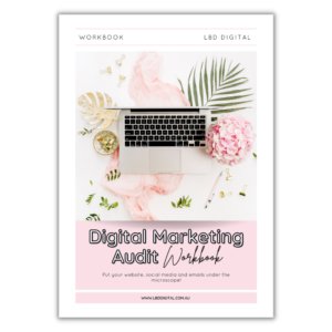 The cover of the Digital Marketing Audit Workbook which is pink